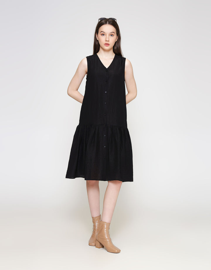 ZES Tier Sleeveless Midi Dress Wanita TSBDD002
