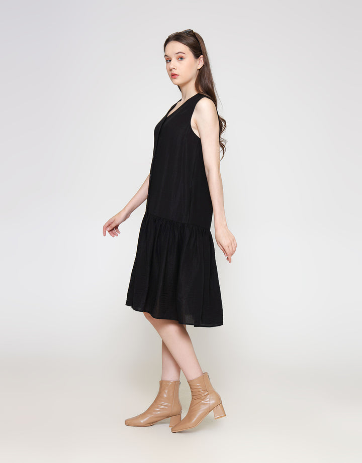 ZES Tier Sleeveless Midi Dress Wanita TSBDD002