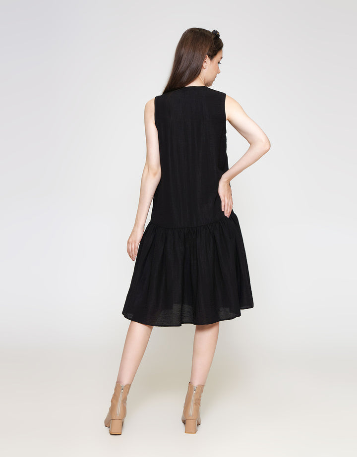 ZES Tier Sleeveless Midi Dress Wanita TSBDD002