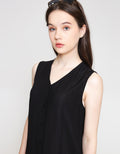 ZES Tier Sleeveless Midi Dress Wanita TSBDD002