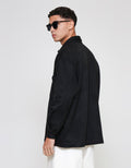 ZES Overshirt Faux Suede With Pocket Simon Kemeja Pria SIMON