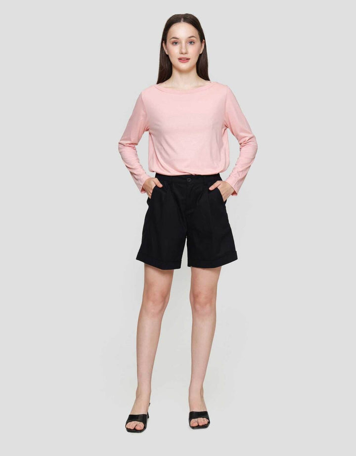 Nevada Woven Basic Pleats Celana Pendek Wanita