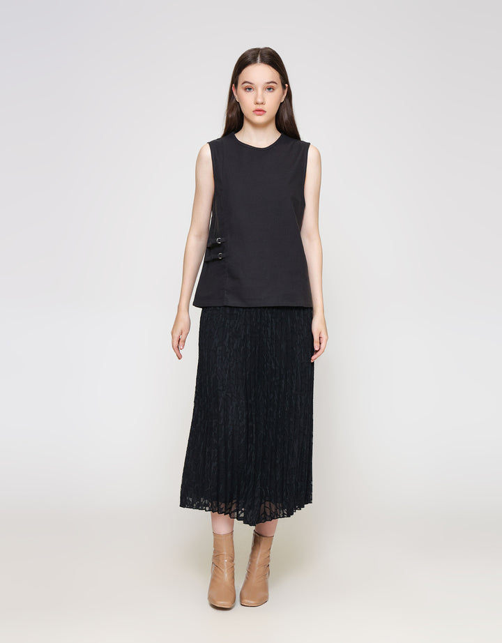 ZES Blouse Sleeveless Side Belt TSBWT019 TSBWT019