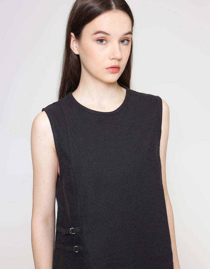 ZES Blouse Sleeveless Side Belt TSBWT019 TSBWT019