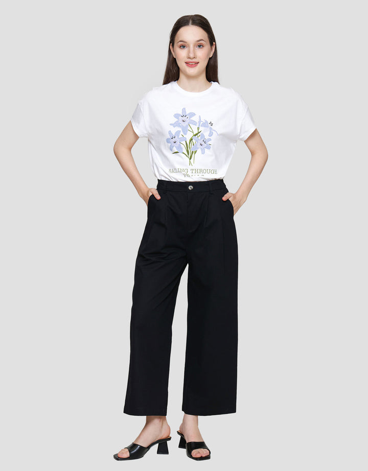 Connexion Wide Twill Celana Panjang Wanita