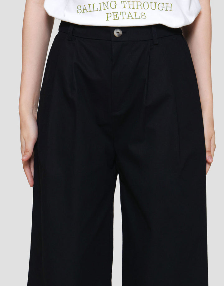 Connexion Wide Twill Celana Panjang Wanita