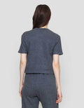 Nevada Solid Sueding Knit Kaos Crop Wanita