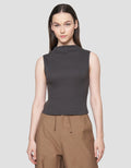 Nevada Solid Rib High Neck Kaos Tanktop Wanita