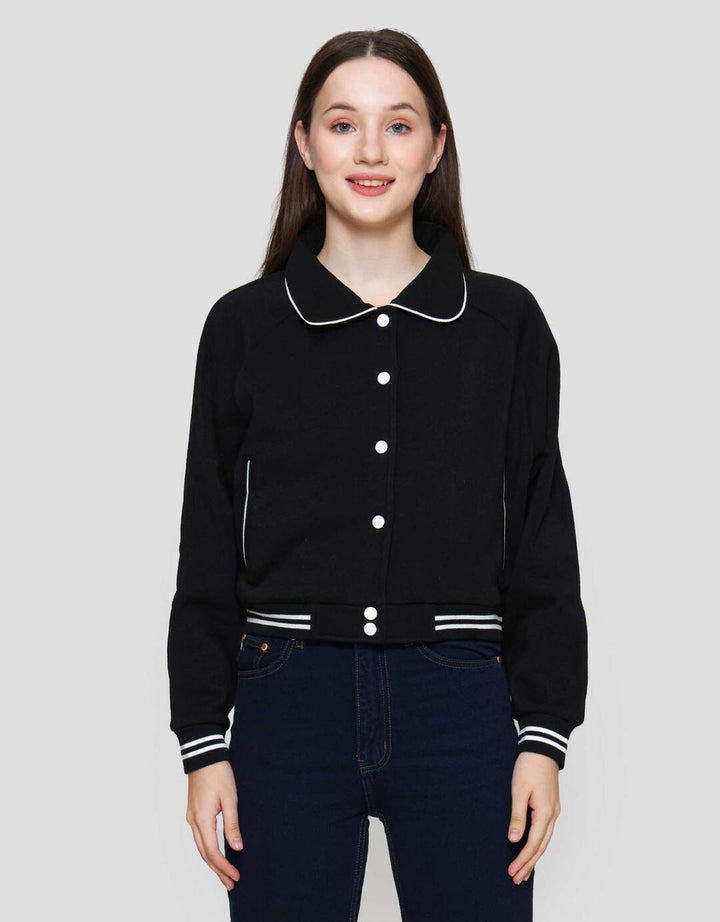 Nevada Boxy Fleece W/ Piping Jaket Wanita