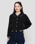 Nevada Boxy Fleece W/ Piping Jaket Wanita