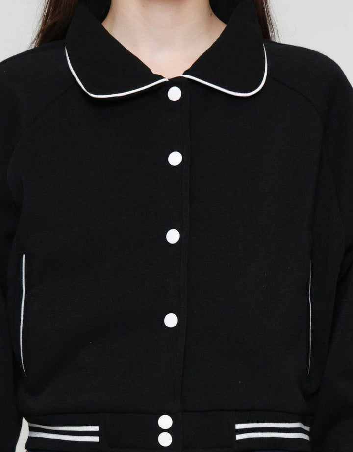 Nevada Boxy Fleece W/ Piping Jaket Wanita