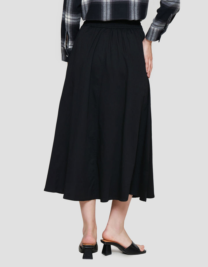 Annisa Soft Twill Panel Flare Rok Maxi Wanita