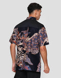 Arjuna Weda Hem Body Fit Bsatik Daun Kemeja Batik Pria