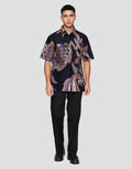 Arjuna Weda Hem Body Fit Bayik Daun Kemeja Batik Pria