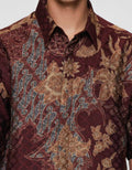 Arjuna Weda Hem Reg Fit Parang Kembang Kemeja Batik Pria