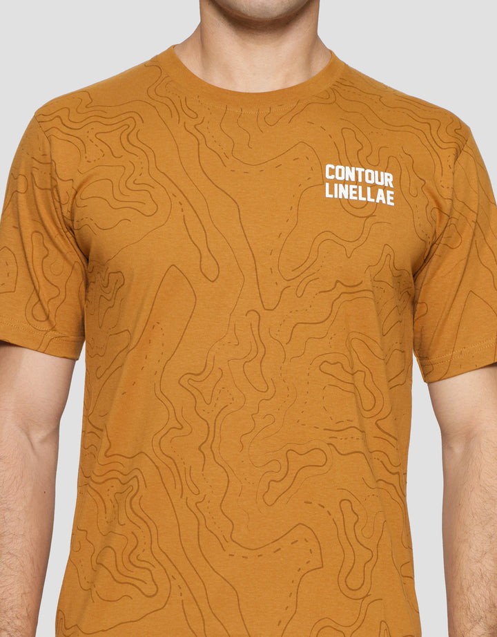 T Zone Print Contour Linellae Kaos Lengan Pendek Pria