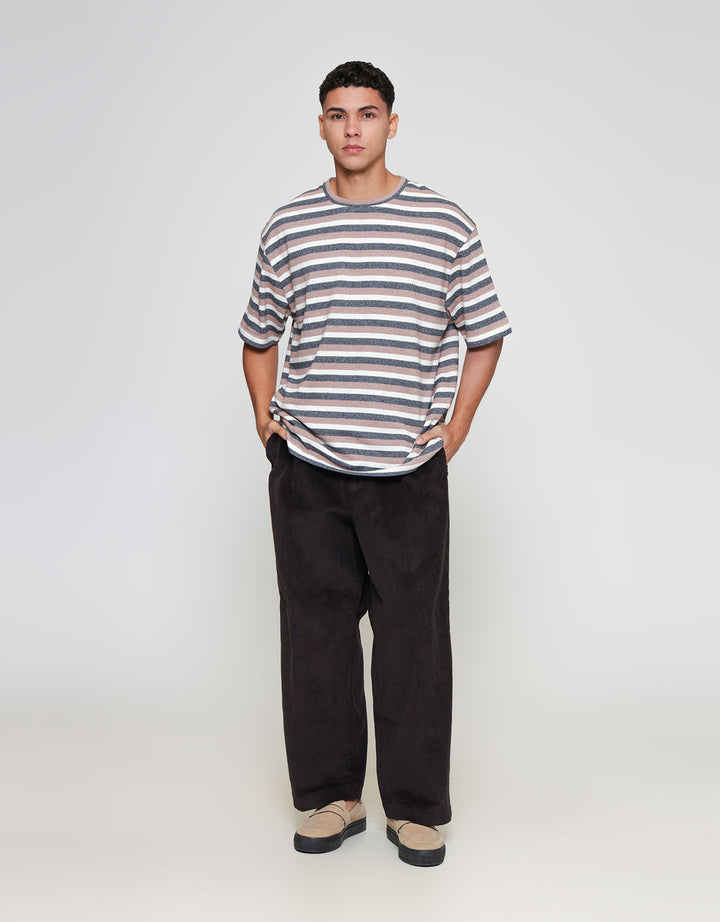ZES Textured Striped Ronan Kaos Pria RONAN