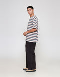 ZES Textured Striped Ronan Kaos Pria RONAN