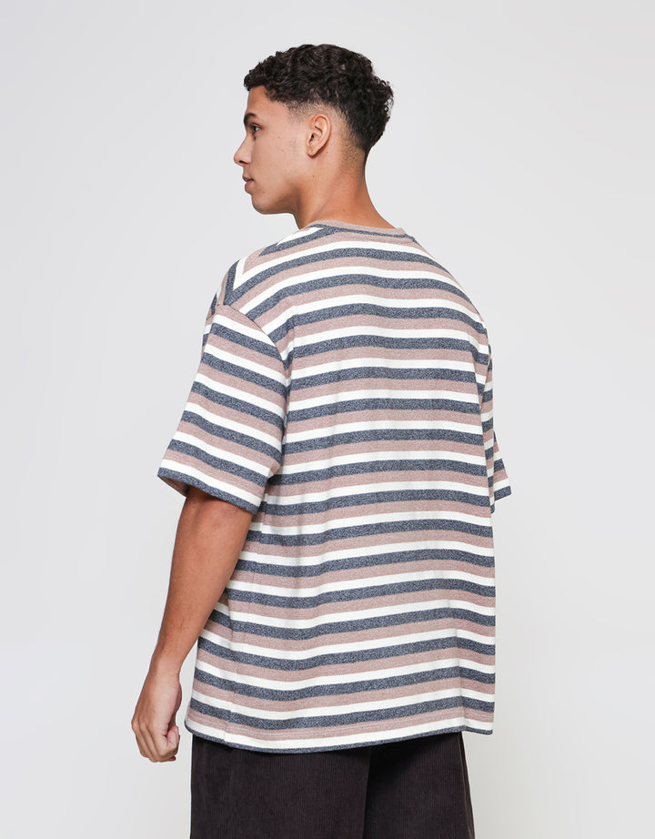 ZES Textured Striped Ronan Kaos Pria RONAN