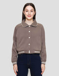 Nevada Boxy Fleece W/ Piping Jaket Wanita