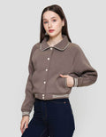 Nevada Boxy Fleece W/ Piping Jaket Wanita
