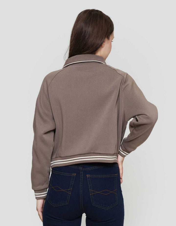 Nevada Boxy Fleece W/ Piping Jaket Wanita