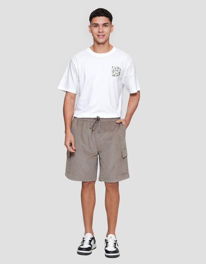 Nevada Woven Side Cargo Corduroy Celana Pendek Pria