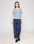 ZES Interlock Crop Stripe Tee Kaos Wanita CRLVT038