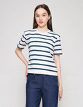 ZES Interlock Crop Stripe Tee Kaos Wanita CRLVT038