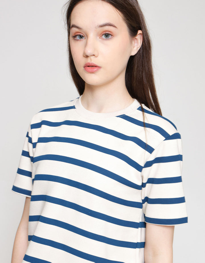 ZES Interlock Crop Stripe Tee Kaos Wanita CRLVT038