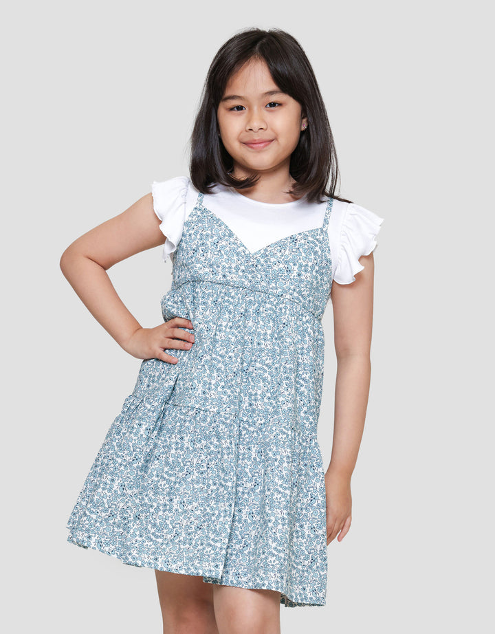Little M Two In One Aop Flower Midi Dress Anak Perempuan