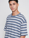 ZES Textured Striped Ronan Kaos Pria RONAN