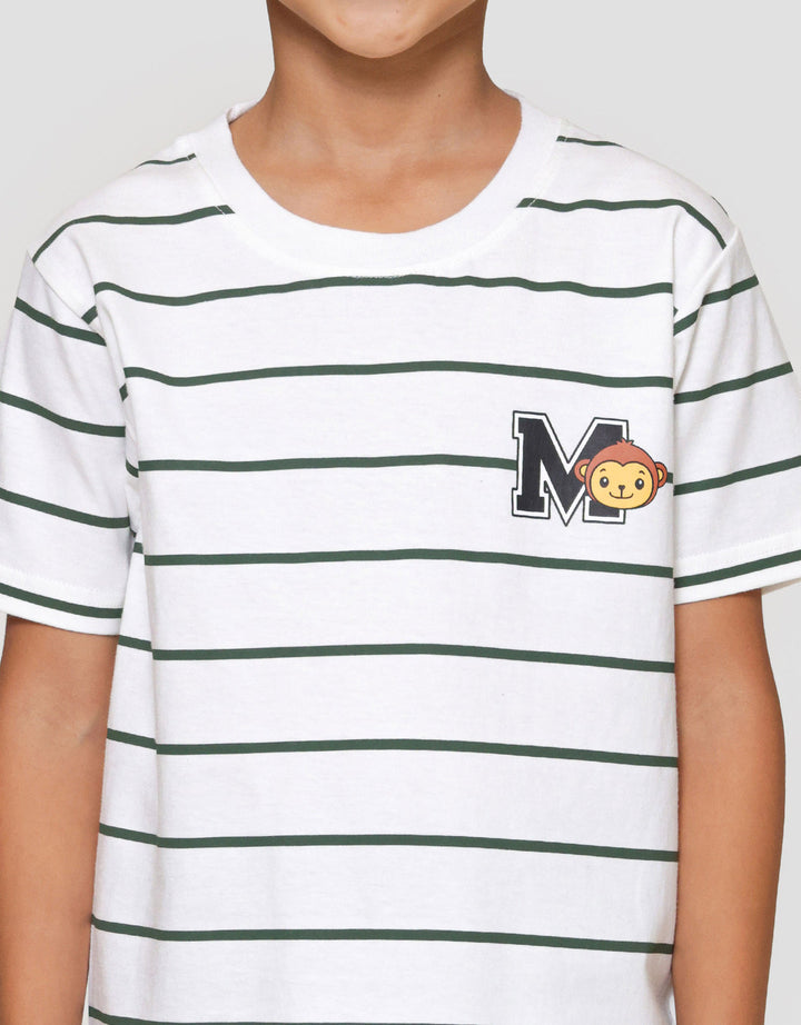 Little M Stripe M Monkey Pakaian Setelan Anak Laki-laki