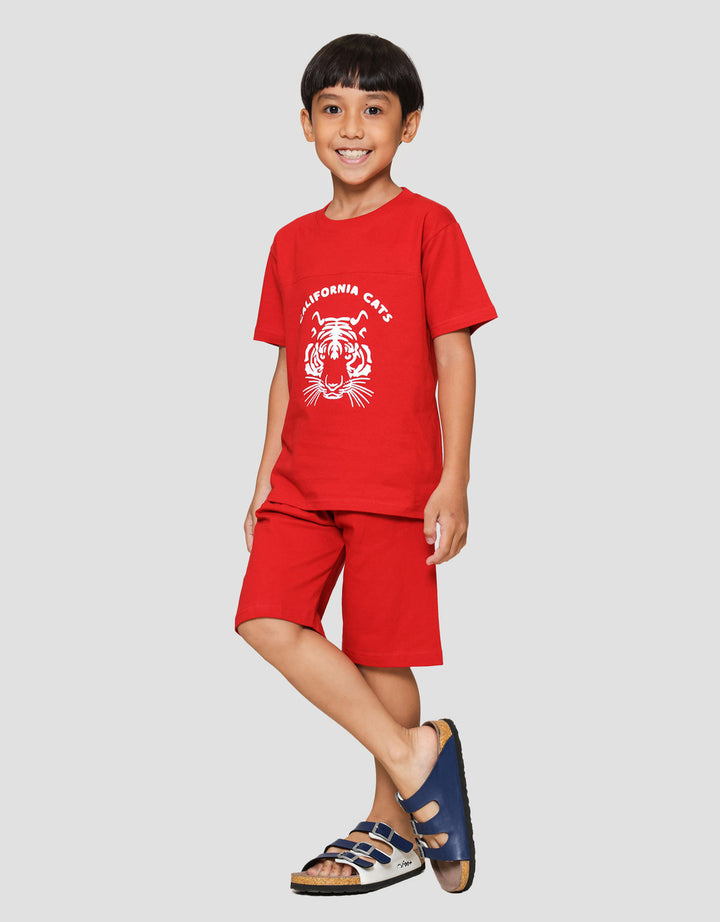 Little M California Cats Tiger Pakaian Setelan Anak Laki-laki