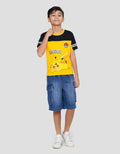 Character Pokemon Pikachu Cut Sewn  Kaos Lengan Pendek Anak Laki-laki