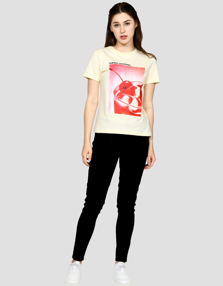 Ecotonique Reguler Cherry Kaos Lengan Pendek Wanita