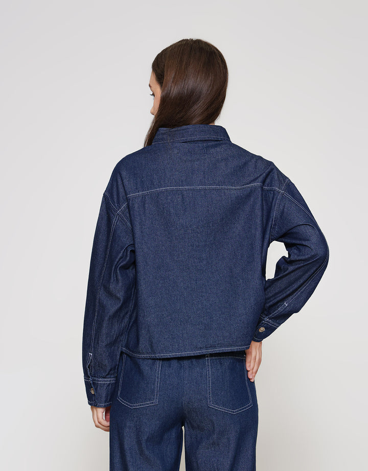 ZES Denim Boxy Kemeja Wanita PRDT002