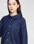 ZES Denim Boxy Kemeja Wanita PRDT002