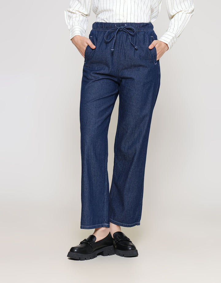 ZES Denim With Full Elastic Cullote Wanita PRDD005