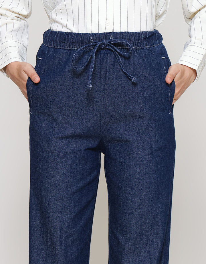 ZES Denim With Full Elastic Cullote Wanita PRDD005