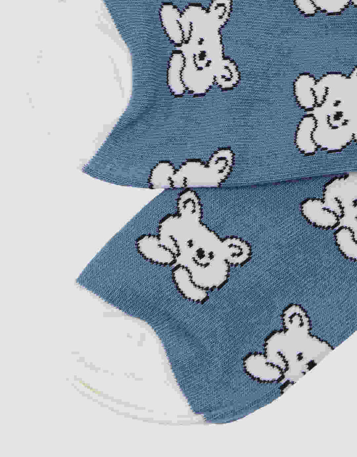 Nevada Bear Print Kids Ankle Socks