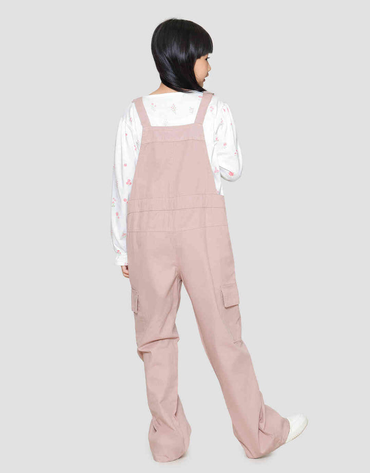 Nevada Overall Woven Ala Denim Back Pocket Celana Panjang Anak Perempuan