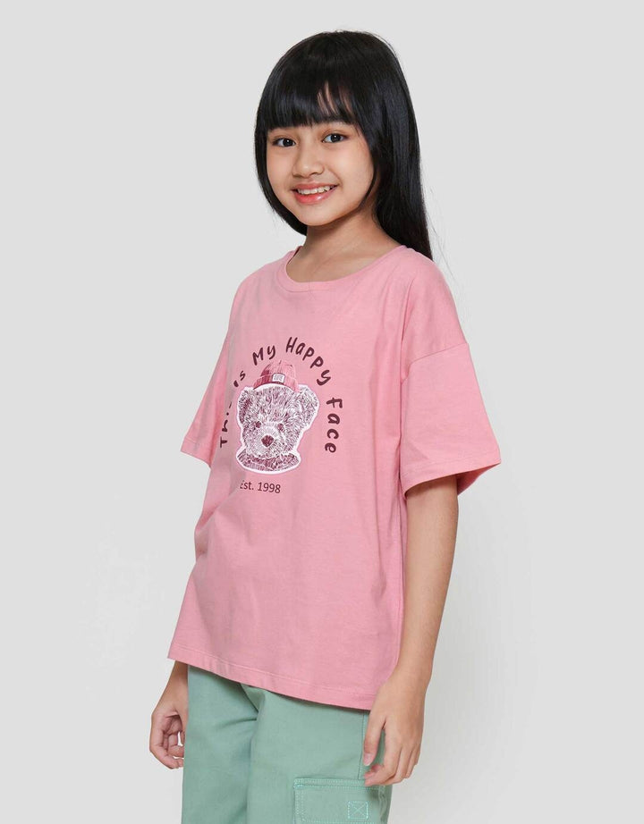 Nevada Bear Happy Face Kaos Anak Perempuan
