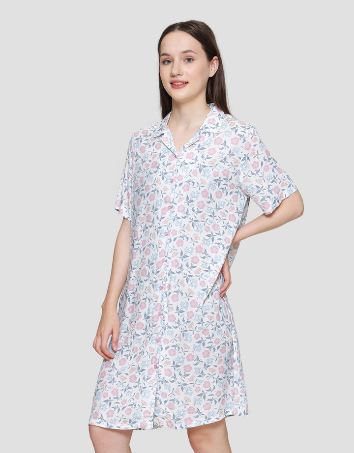 St. Yves Printed Sweet Flower Midi Dress Wanita
