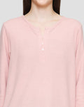 Connexion V-Neck Texture Kaos Lengan Panjang Wanita