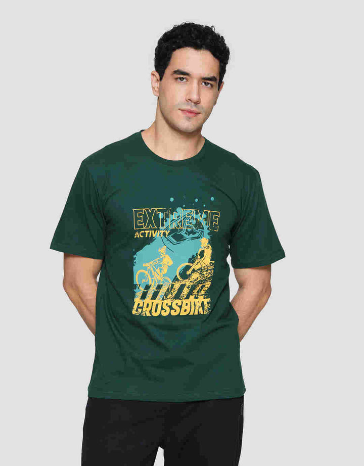 T Zone Print Crossbike Men's Short Sleeve T-Shirt