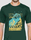 T Zone Print Crossbike Men's Short Sleeve T-Shirt