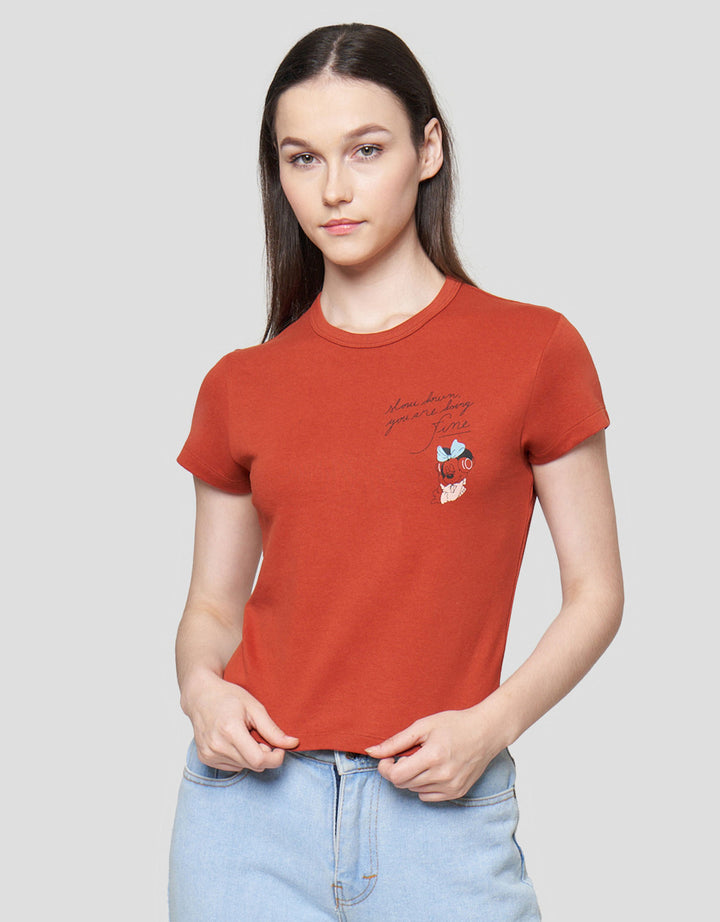 Suko Crop Graphic Disney Kaos Wanita