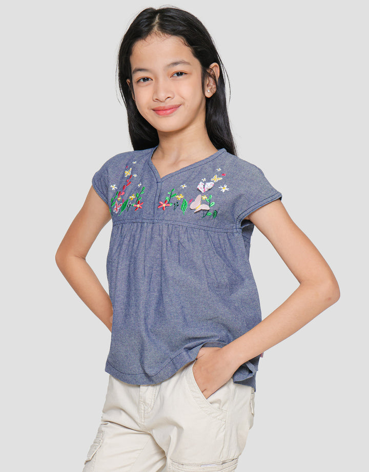 Cardinal Kids Girl Bordir Bunga Blouse Anak Perempuan