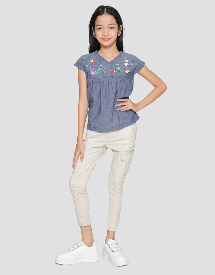 Cardinal Kids Girl Bordir Bunga Blouse Anak Perempuan